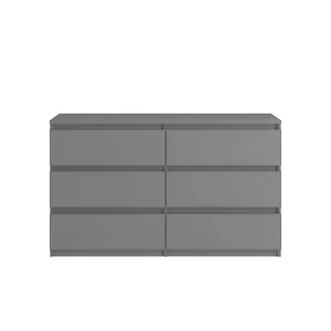 47 x16 x 28" 6 Drawer Fine Chest, Storage Cabinet, MDF/particleboard, Grey - Picture 1 of 5