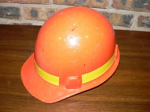 MSA Glass Fiber II Safety Headgear Front Brim Fiberglas Hard Hat~Orange w/Yellow - Picture 1 of 8