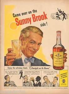 1949 Sunny Brook Whiskey  Vintage Print Ad Original Comic - Picture 1 of 1