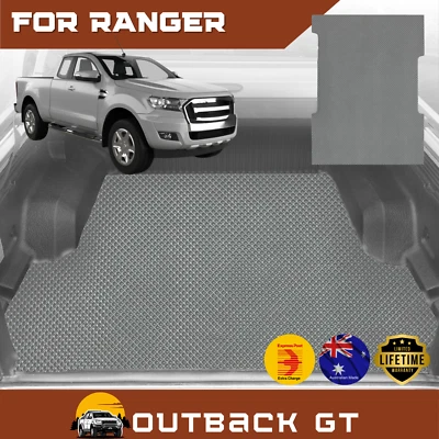 6D Diamond Ute Mat for Ford Ranger PX Dual Cab 2012-2015 w spray on liner GREY - image 1 of 4