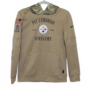 NIKE NFL ONFIELD APPAREL PITTSBURG STEELERS SALUTE TO TROOPS HOODIE BOYS LARGE - Picture 1 of 10