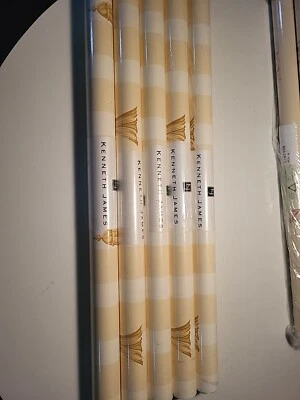 Kenneth James Wallpaper Pattern  Run #1(5 Large Rolls)Yellow And White Stripes  - Image 1 of 4