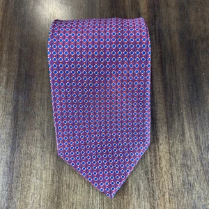ROBERT TALBOTT Best of Class Silk Tie Designer GEOMETRIC Red/Navy W3.75xL57 USA - Picture 1 of 5