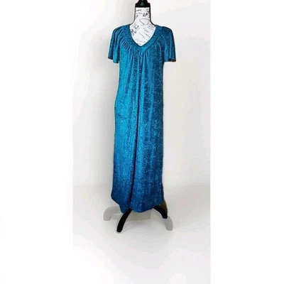 Maxi Vestido de Noche Largo JC Penny Loungewear Para Mujer’s M Verde Esmeralda Cuello en V De Colección  Foto 1 de 4