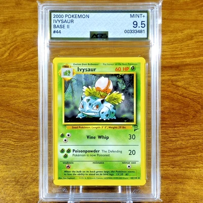Pokemon Base Set II 2 Series Ivysaur 44/130 AGS Mint+ 9.5 Uncommon 2000 - Image 1 of 4