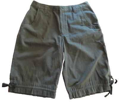 Bermudas de colección nuevas sin etiquetas Studio Works talla 10P frente plano 12,5" lazos bolsillos verdes Foto 1 de 4