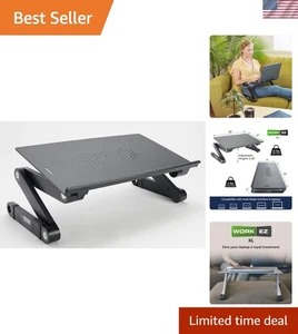 WorkEZ XL Adjustable Height Laptop Stand - Portable Cooling Riser for Comfort - Afbeelding 1 van 11