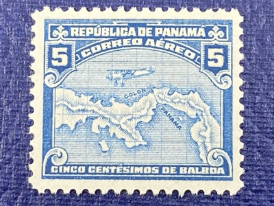 Estampilla de correo aéreo de Panamá 1930-1941 Scott #C6a 5c como nueva MOGLH Foto 1 de 2