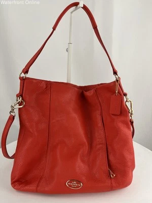 COACH Isabelle Crossbody Leather Purse Handbag Pink Orange Papaya 21224 - Image 1 of 4