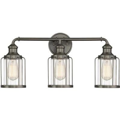 Fuente de diseño 91303-SCB Anson tocador de baño luz satinado cobre bronce Foto 1 de 3