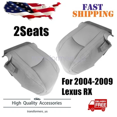 For 2007 2006 Lexus RX330 RX350 RX400 Both Side Leather Bottom Seat Cover Gray - Image 1 of 4