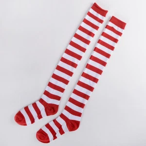 Medias a rayas blancas calcetines largos para mujer moda por encima de la rodilla - Imagen 1 de 11