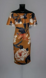Schulterfreies Bodycon-Kleid mit Blumenmuster Bardot Größe 8 - Bild 1 von 13