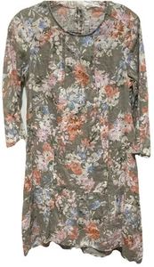 J. Jill Medium Love Linen Lagenlook Floral Caraway Ruffle Hem Dress Size XS - Picture 1 of 8