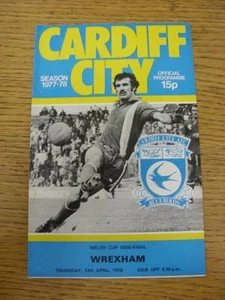 13/04/1978 Welsh Cup Semi-Final: Cardiff City v Wrexham . Item in very good con - Picture 1 of 1