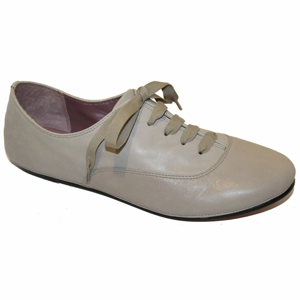 Nuevo LUJO REBEL BIRKIN Gris Cuero Con Cordones Informales Oxford Mujer Zapatos 8.5 $185 Foto 1 de 4