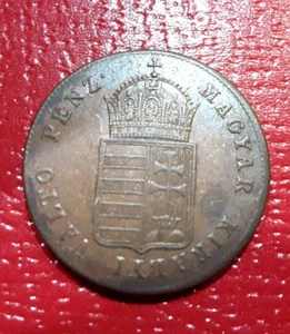 (pgasteelers1) Hungary 1848 Egy Krajczar War of Independence KM #184 BZ. π - Picture 1 of 4
