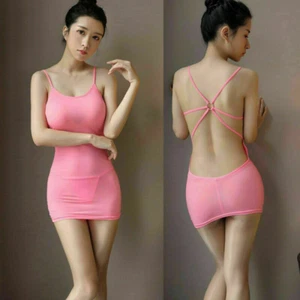 Mini abito donna sexy fascia senza maniche bodycon vestito festa cocktail clubwear - Foto 1 di 13