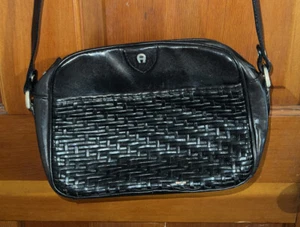 Vintage Etienne Aigner  Woven Leather Bag black - Picture 1 of 11