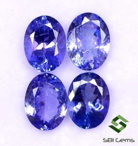 8x6 mm Certified Natural Tanzanite Oval Cut 4.80 Cts Lot 04 Pcs Loose Gemstones - Picture 1 of 3