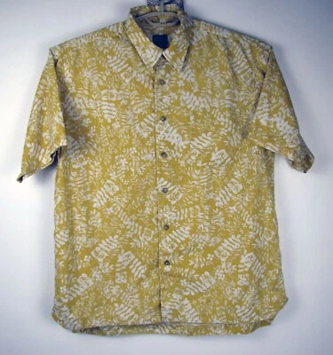 Camisa de campamento manga corta Royal Robbins para hombre talla grande amarilla patrón de hojas de algodón Foto 1 de 3