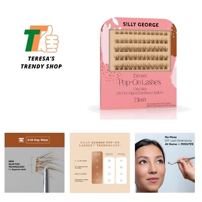 Pop-On Lashes - DIY 1-Step Pre-Glued Faux Eyelash Clusters, Natural Look Exte... - Image 1 of 4