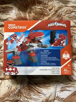Mega Construx Saban's Power Rangers T-Rex Zord Juego de 46 piezas - ¡NUEVO SELLADO! Foto 1 de 4