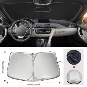 Foldable Car Front Rear Window Windshield Sun Shade Shield Cover Visor UV Block - Picture 1 of 14