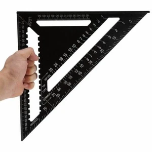 30CM 12" ROOFING SPEED SQUARE ALUMINIUM RAFTER ANGLE MEASURE TRIANGLE GUIDE TOOL - Picture 1 of 2