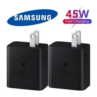 2x NUEVO!!! Cargador de pared adaptador de corriente súper rápido original Samsung T4510 45 vatios PD Foto 1 de 4