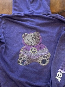 Butter Hoodie GIRLS Size Xl Super Soft Purple Teddy Bear Zip Up Hoodie - Picture 1 of 6