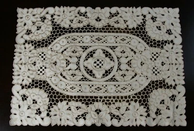 Embroidery Polyester Embroidered Cutwork Table Placemat Runner Wedding Party - Image 1 of 4