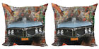 Ambesonne Car Theme Cushion Cover Set Of 2 For Couch And Bed In 4 Sizes