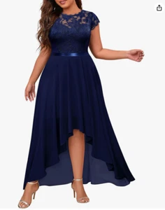 Miusol Women's Formal Floral Retro Lace Elegant Party Maxi Dress (Navy, 3XL) - Picture 1 of 4