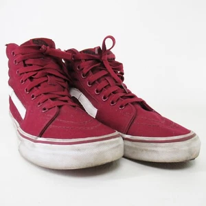 Vans Sneakers Shoes Women 7.5 Sk8 Hi Skateboarding Cerise True Canvas Burgundy - Picture 1 of 18