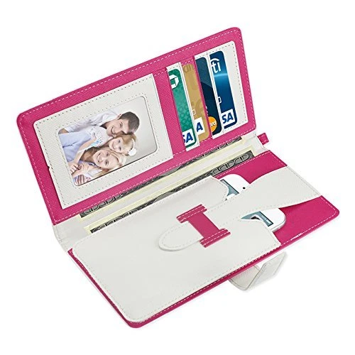 Reiko 2 Tone Super Wallet Case Snap Button & Card Slots iPhone 6/6s White Hot pi - Image 1 of 1