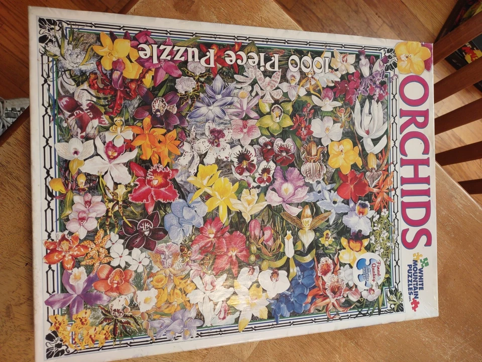 White Mountain 2004 ORCHIDS 1000 Piece Puzzle Extra Large Pieces -PZL24 - Image 1 of 3