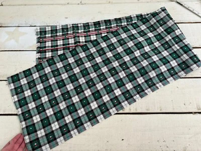 窗帘帷幔格子绿色高尔夫运动蓝色红色 56W x 13L 状况极佳 — 第 1/4 张图片