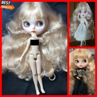 Blythe Doll Matte Face Joint Body Soft Blonde Hair 12" DIY Toys Eye 4 Color 1/6