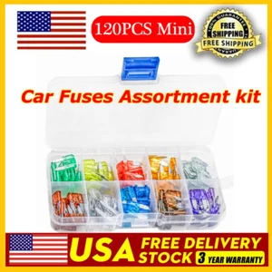 120 Stck. Mini Klinge Sicherung Sortiment Auto Auto Motorrad SUV Sicherungen Kit APM ATM UTV - Bild 1 von 13