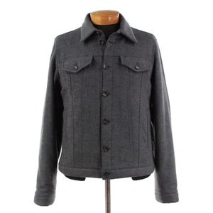 Luciano Barbera NWT Wool Button Front Jacket Size 54 (XL US) In Gray Melange - Picture 1 of 10