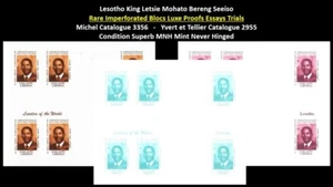 Liberia 1999 Lesotho King Letsie Mohato Bereng Seeiso Set x3 Imperf Bloc MNH - Picture 1 of 4