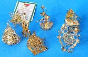 Danbury Mint 1997 7 piezas placa de oro 23k adornos de Navidad - Imagen 1 de 13