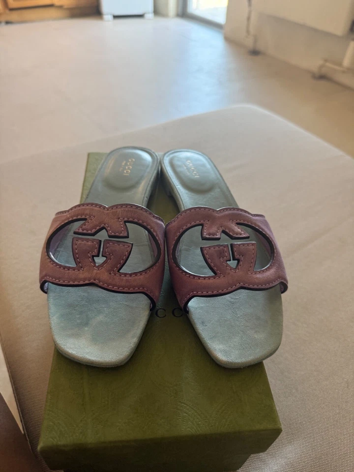 NWD Gucci Interlocking GG Slide Sandal  purple / blue Suede , Sz UK 38 / US 8 - Image 1 of 1