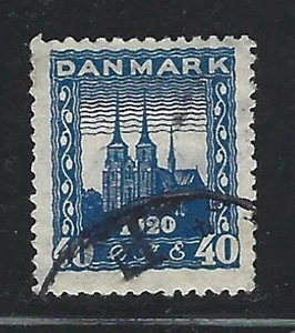 1921 Denmark Scott #160 - 40ø Roskilde Cathedral Stamp - Used - Picture 1 of 2