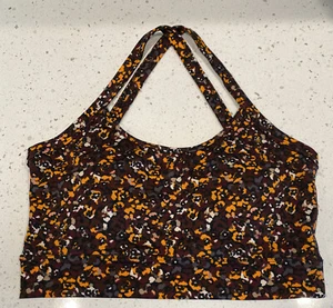 Laundry by Shelli Segal Sports Bra Size L Floral Camo orange Maroon - Picture 1 of 3