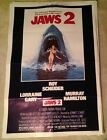 1978 Original Jaws 2 Movie One Sheet Roy Scheider Lorraine Gary Murray Hamilton