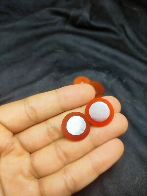 Dazzling Orange Onyx Round Faceted Designer Gem 20x20 mm - Image 1 of 4