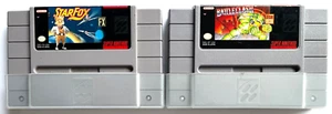 STARFOX & BATTLE CLASH 2 ORIGINAL SUPER NINTENDO SPIELE MIT SCHÜTZENDEN ENDKAPPEN - Bild 1 von 7