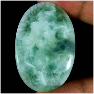 Natural Unique Green Hemimorphite 56.90Cts. Oval Cabochon Loose Gemstone - Picture 1 of 3
